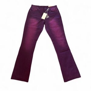 MNML Jeans. Size 28. Purple jeans with raw denim hem. NWT